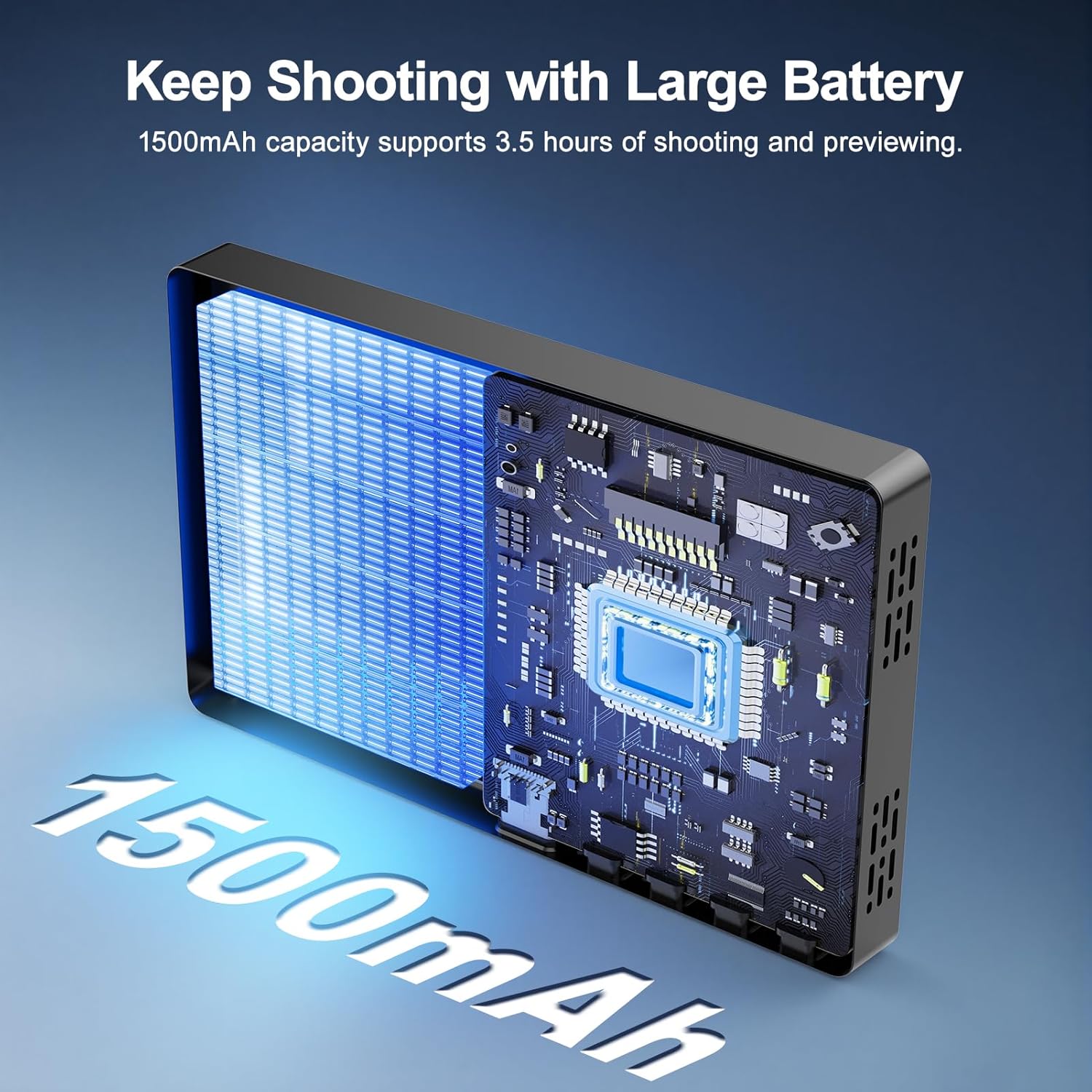 Vlog Screen Selfie Monitor,Wireless Mini Monitor for iPhone/Android Rear Camera with Magnetic Phone Clip Mount,Phone Rear Camera for Selfie Vlog Live Streaming on TikTok,YouTube,Instagram（Black）