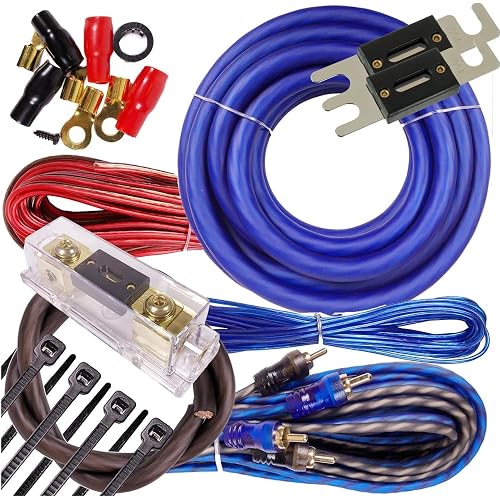 Complete 3000W Gravity 4 Gauge Amplifier Installation Wiring Kit Amp Pk2 4 Ga Blue - for Installer and DIY Hobbyist - Perfect for Car/Truck/Motorcycle/Rv/ATV