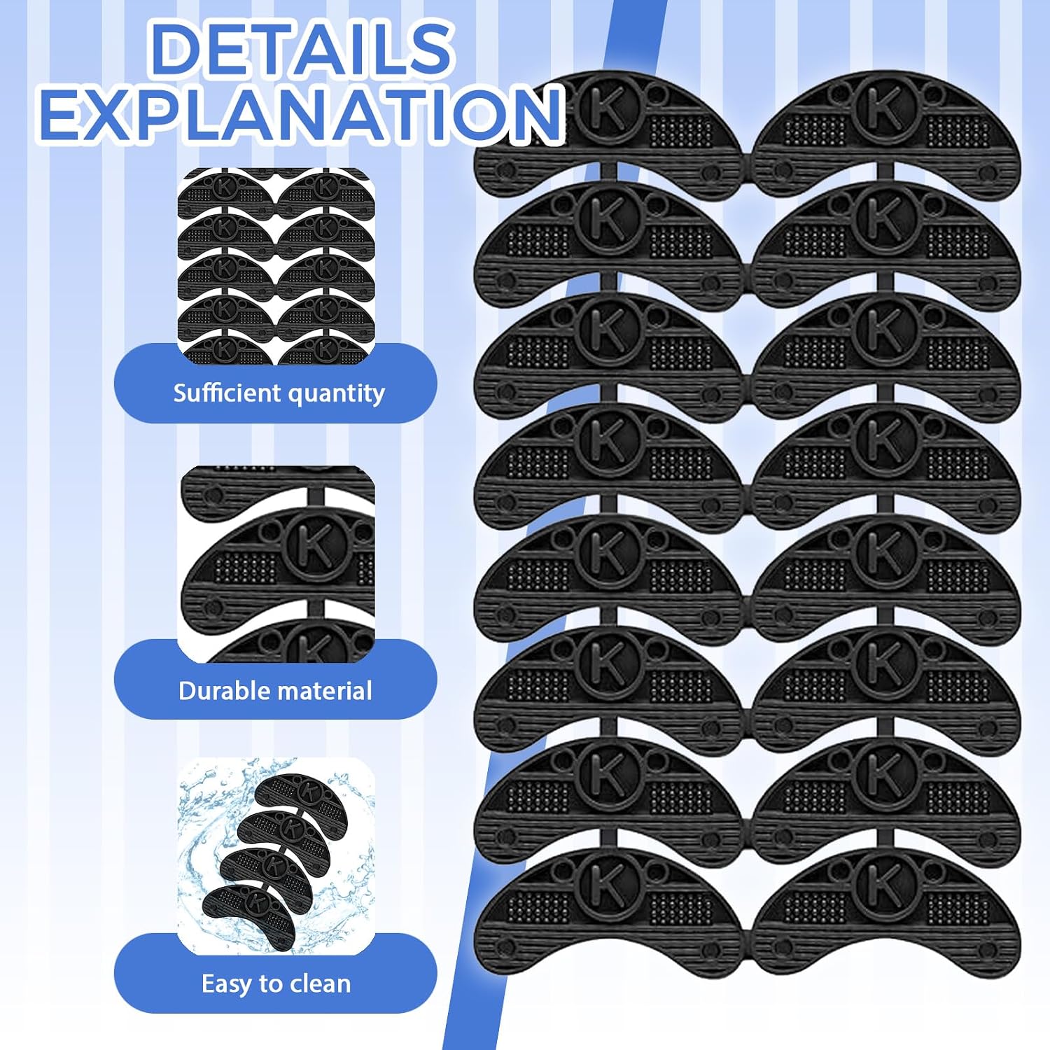 20PCS Heel Taps Shoe Taps, Black Shoe Taps for Heels, Heel Repair Pads with 40PCS Nails, Anti-Slip Sole Heels for Repairing Worn Shoes & Boots