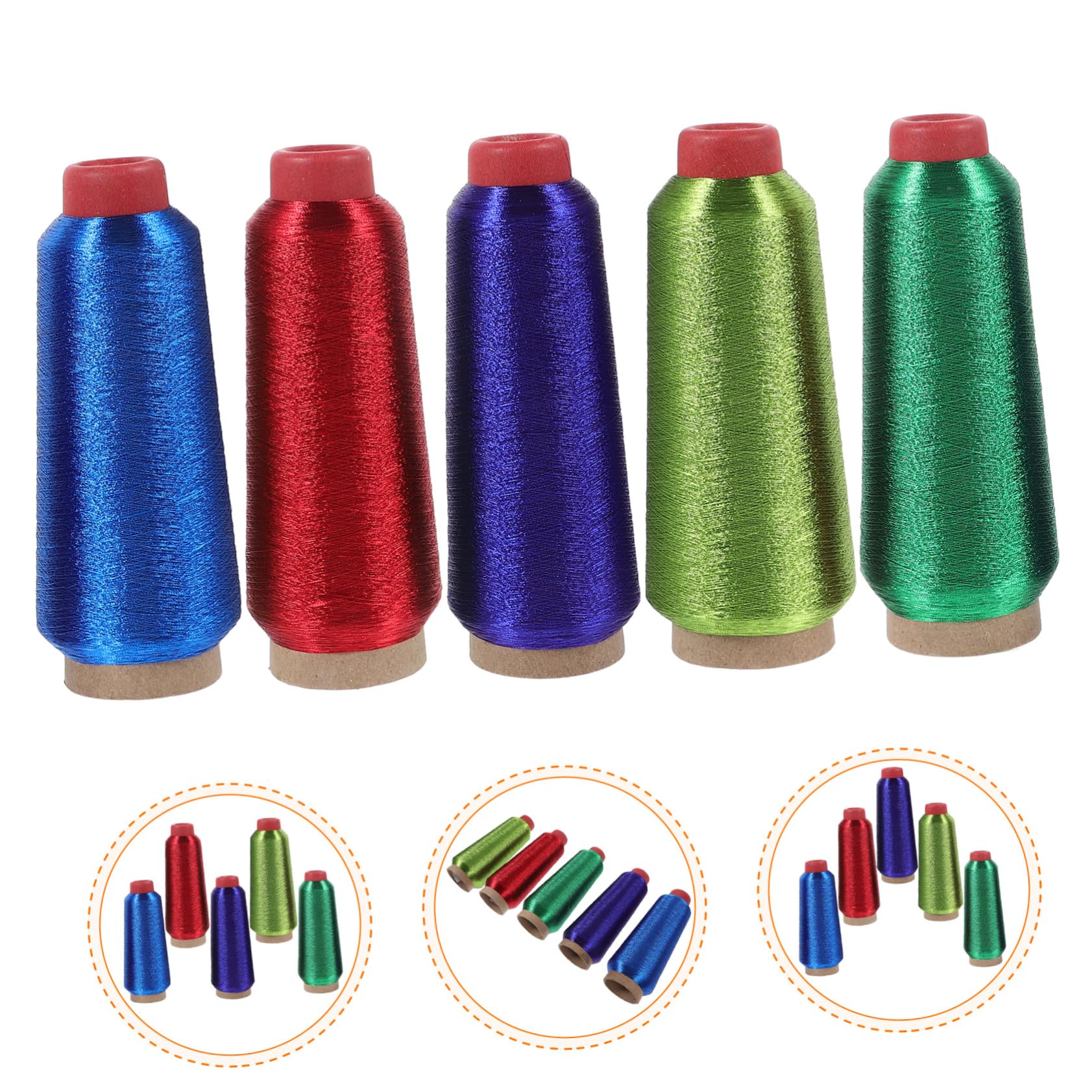 Computerstickgarn 5 Rollen Polyester für Kreuzstich | Multifunktionsgarn, für Kinder und Kinderzimmer, Geeignet für Shop Einsatz Zufällige Farbe