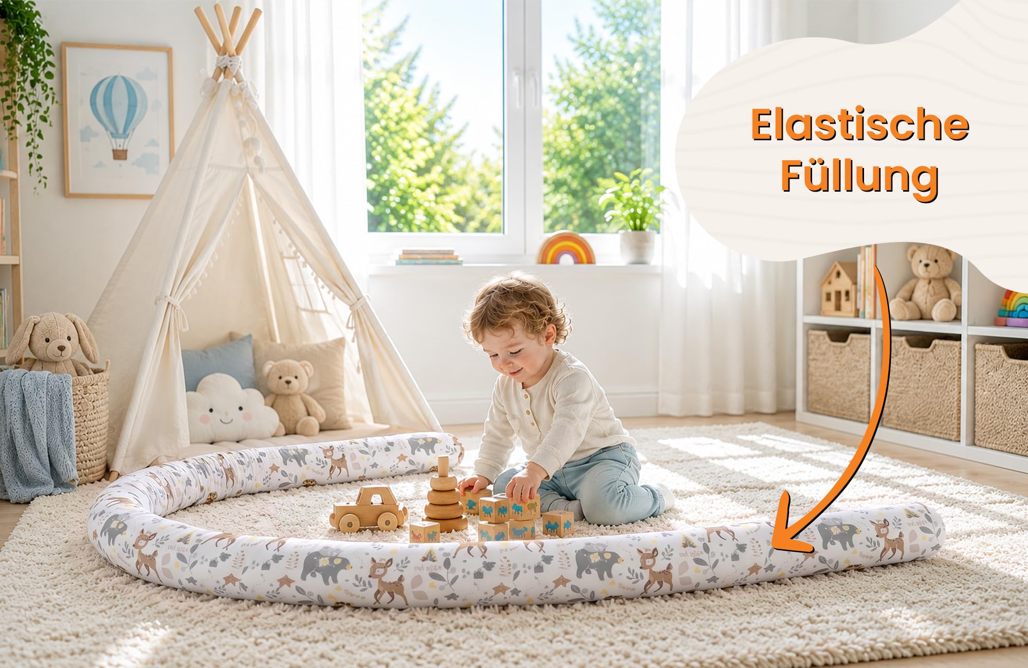 Totsy Baby Cuscino XXL a forma di serpente per letto, cuscino da allattamento, cuscino decorativo, protezione per il bordo del letto, paracolpi XL Punti bianchi su grigio 200 cm Certificato Oeko-Tex