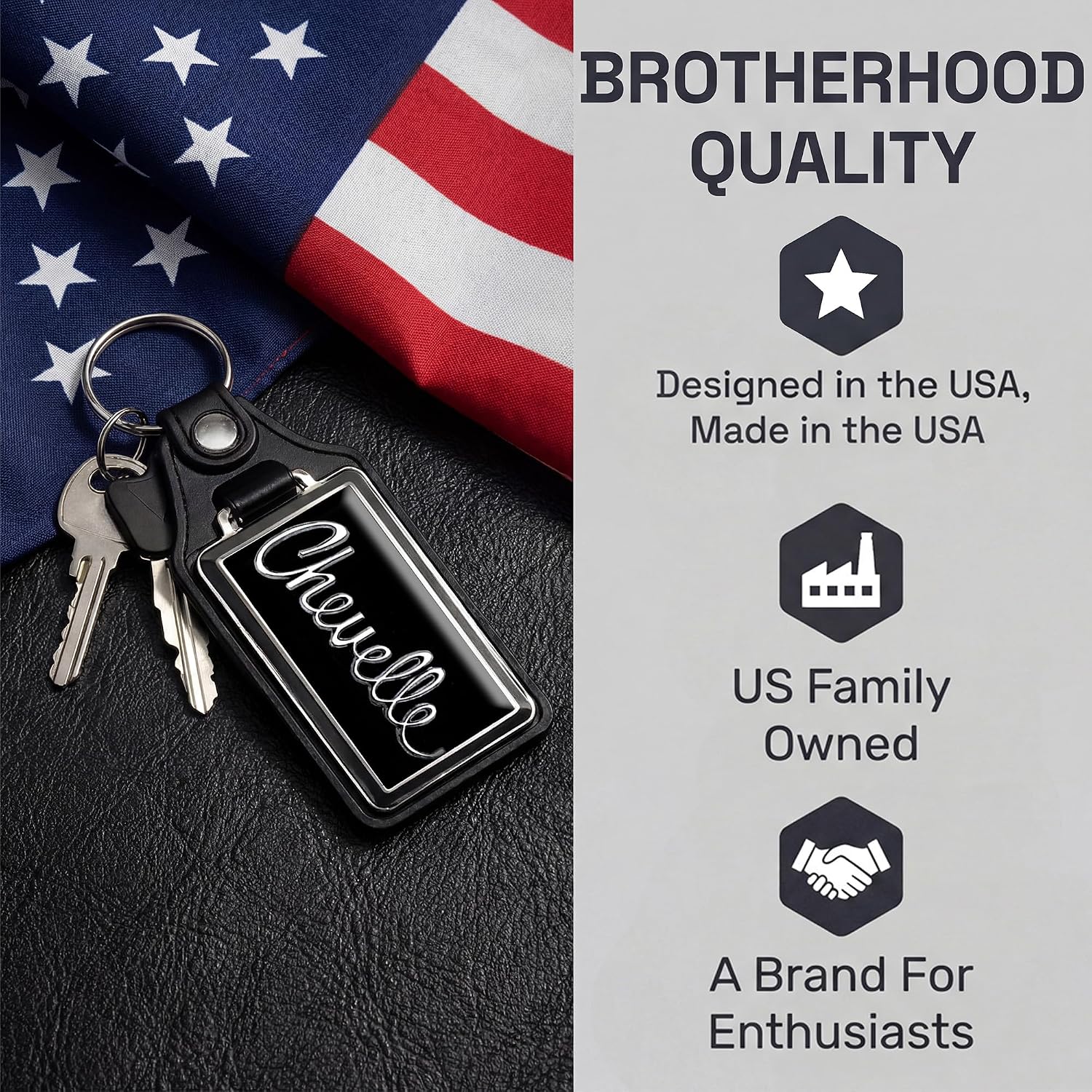 Brotherhood Car Key Chain for Chevelle - Classic Models Keychain