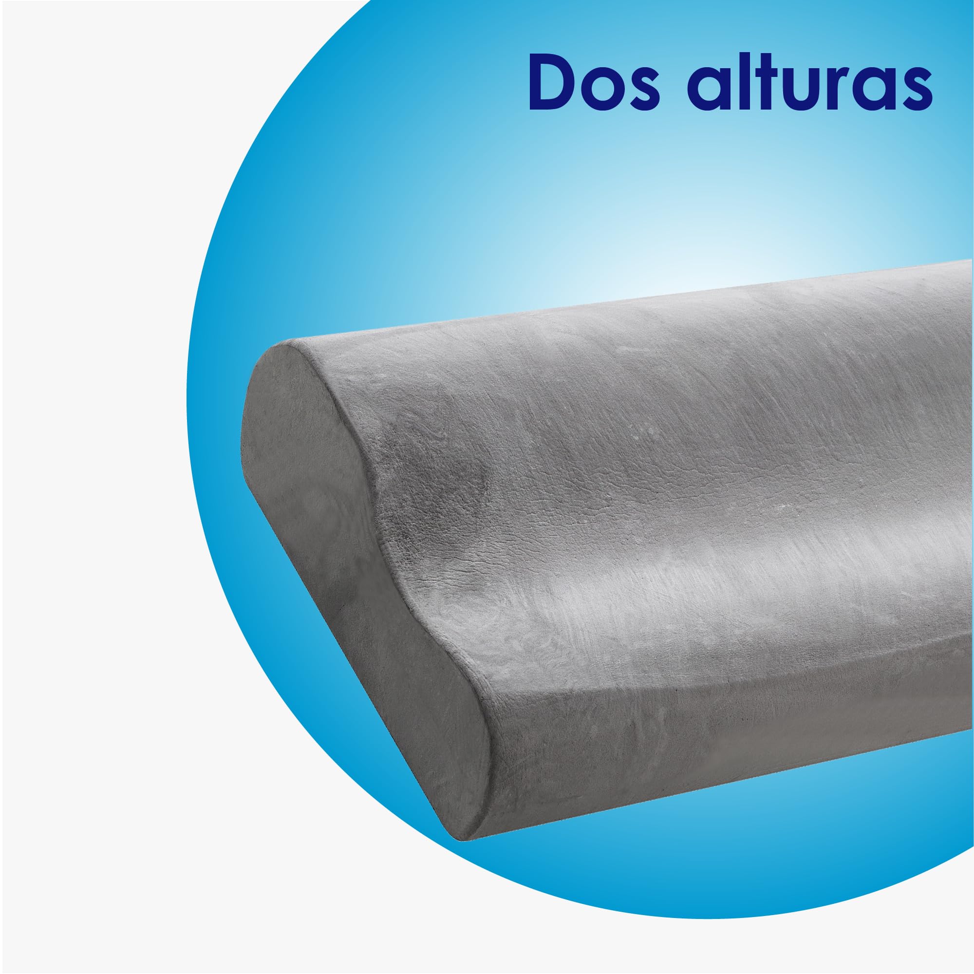 Almohada Cervical Antidolores, Viscoelástica con Núcleo de Carbono, Fibras de Bambú, Hipoalergénica y Antibacterial, 70x33x9/12 cm