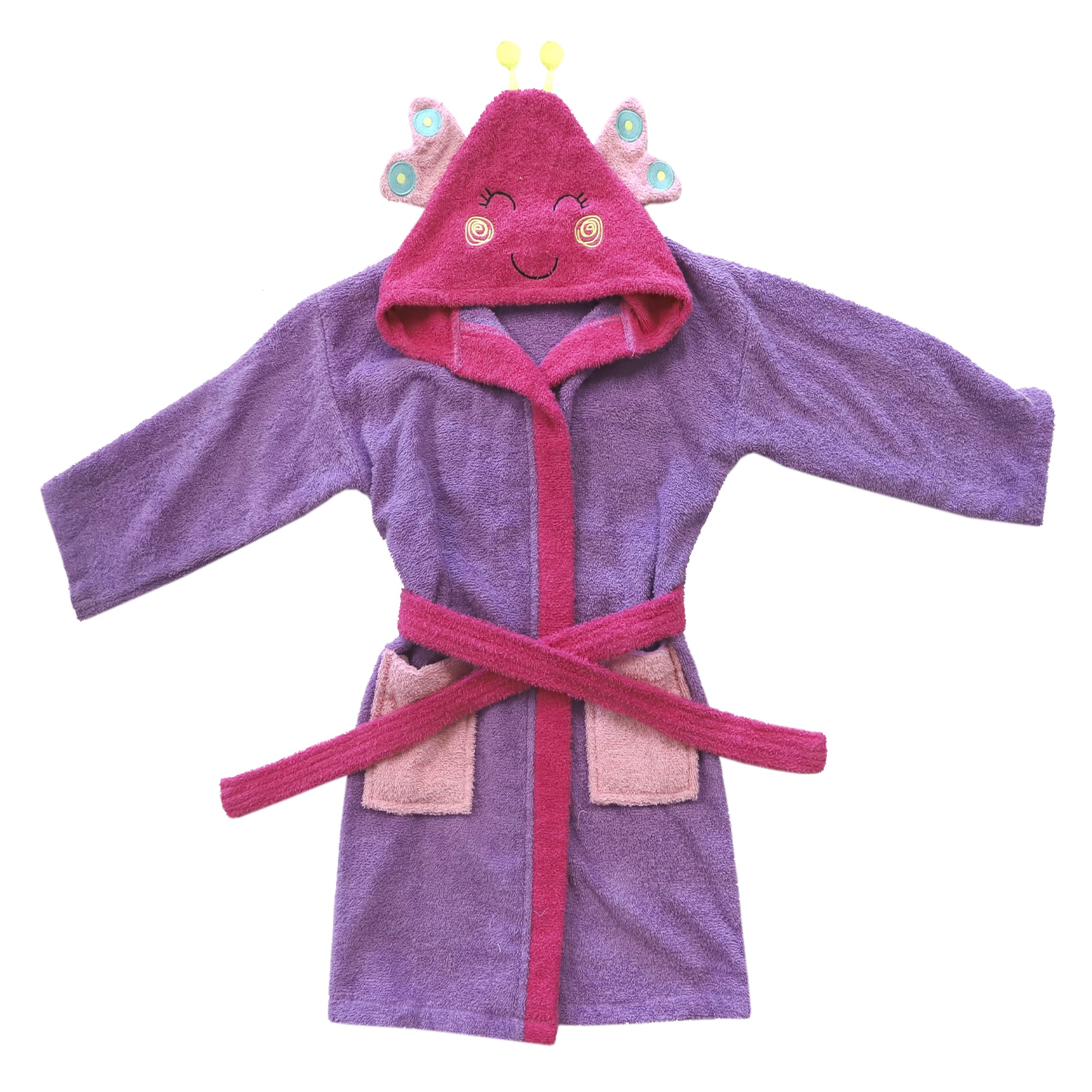 LEBENGOOD - Accappatoio bambina, bambino, Ragazze Cotone: Ragazza, Bambini - 100% Cotone OEKO-TEX,2 tasche, cappuccio