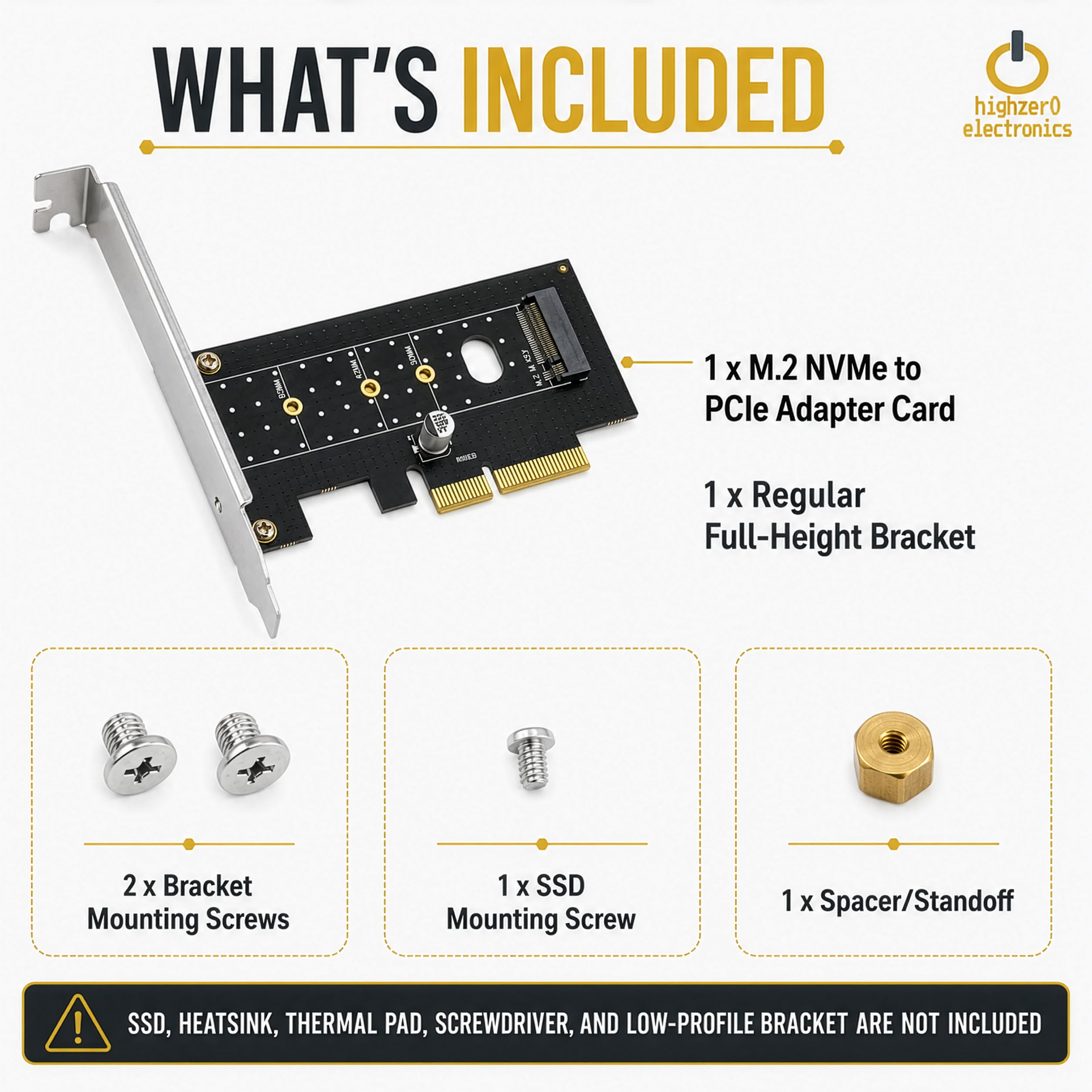 M.2 NVMe SSD NGFF to PCIE X4 Adapter M Key Interface Card Support PCI-e PCI Express 3.0 x4 2230-2280 Size M2 SSD M2 PCIE Adapter (M.2 SSD to PCIe x4)
