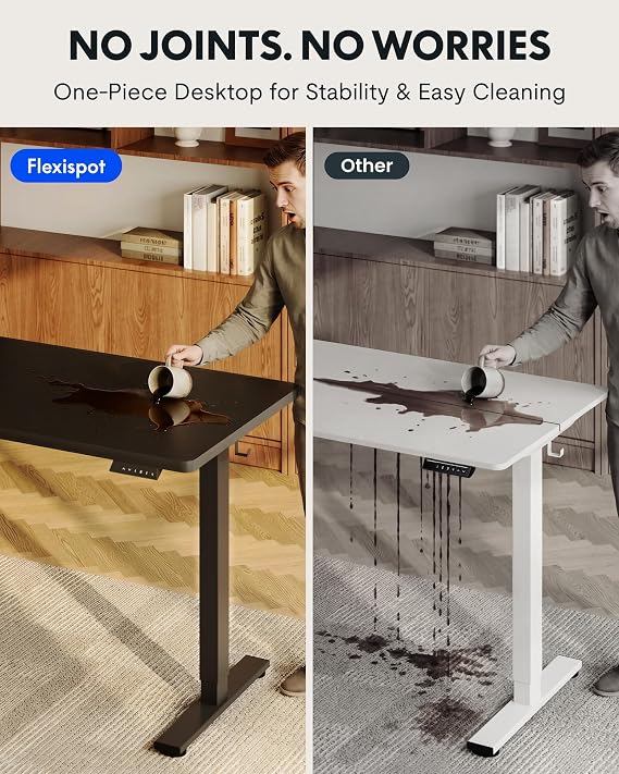 FLEXISPOT EN1 40x24 One-Piece Standing Desk, Black (Black Frame)