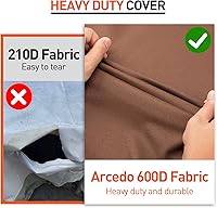 Vista 6 de Arcedo Funda para sofá de patio, impermeable para sofá de 3 plazas, resistente al viento, protector seccional para muebles de patio, 90 pulgadas