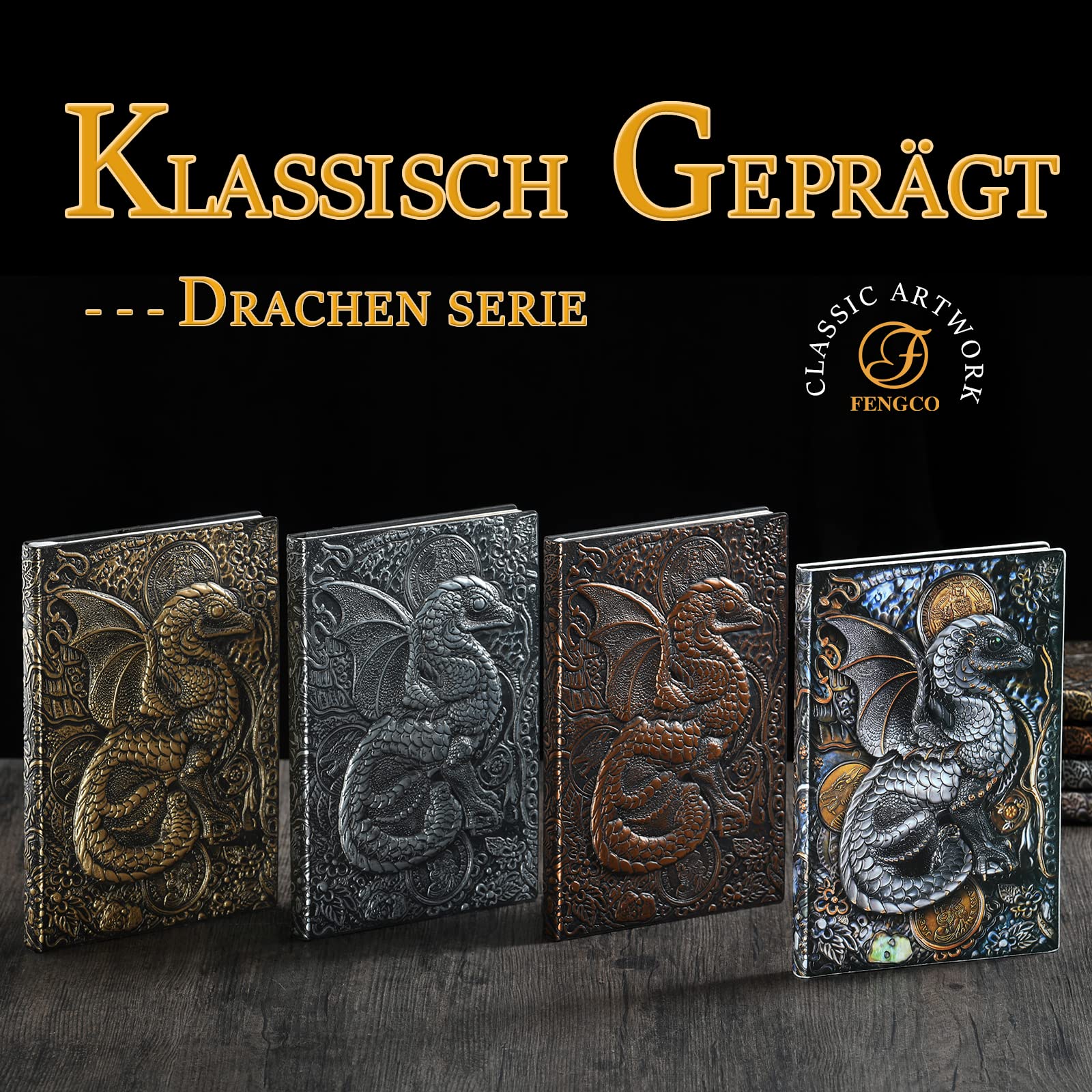 Taccuino In Pelle Con Drago 3D - Diario A5 Rigato, Con Penna, Per Uomini E Donne - Foto 4