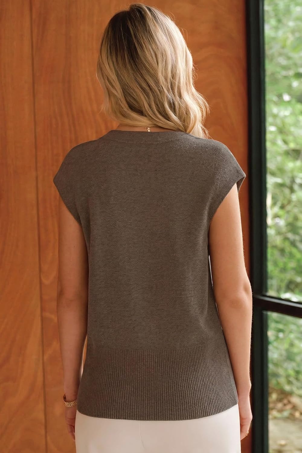Arach&Cloz Women's Wool Blend Sweater Vest Button Down Summer Cardigan Lightweight Business Casual Tops 2026