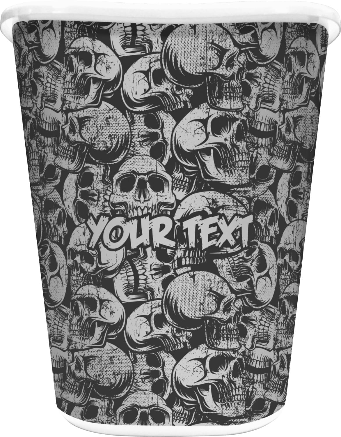 YouCustomizeIt Personalized Skulls Waste Basket - Double Sided (Black)