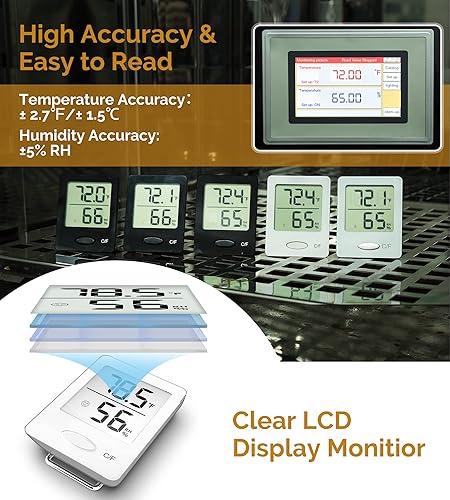 Miniatura 5 de Termómetro higrómetro para interiores sensor de temperatura y humedad con indicador de comodidad termómetro de habitación con actualización rápida