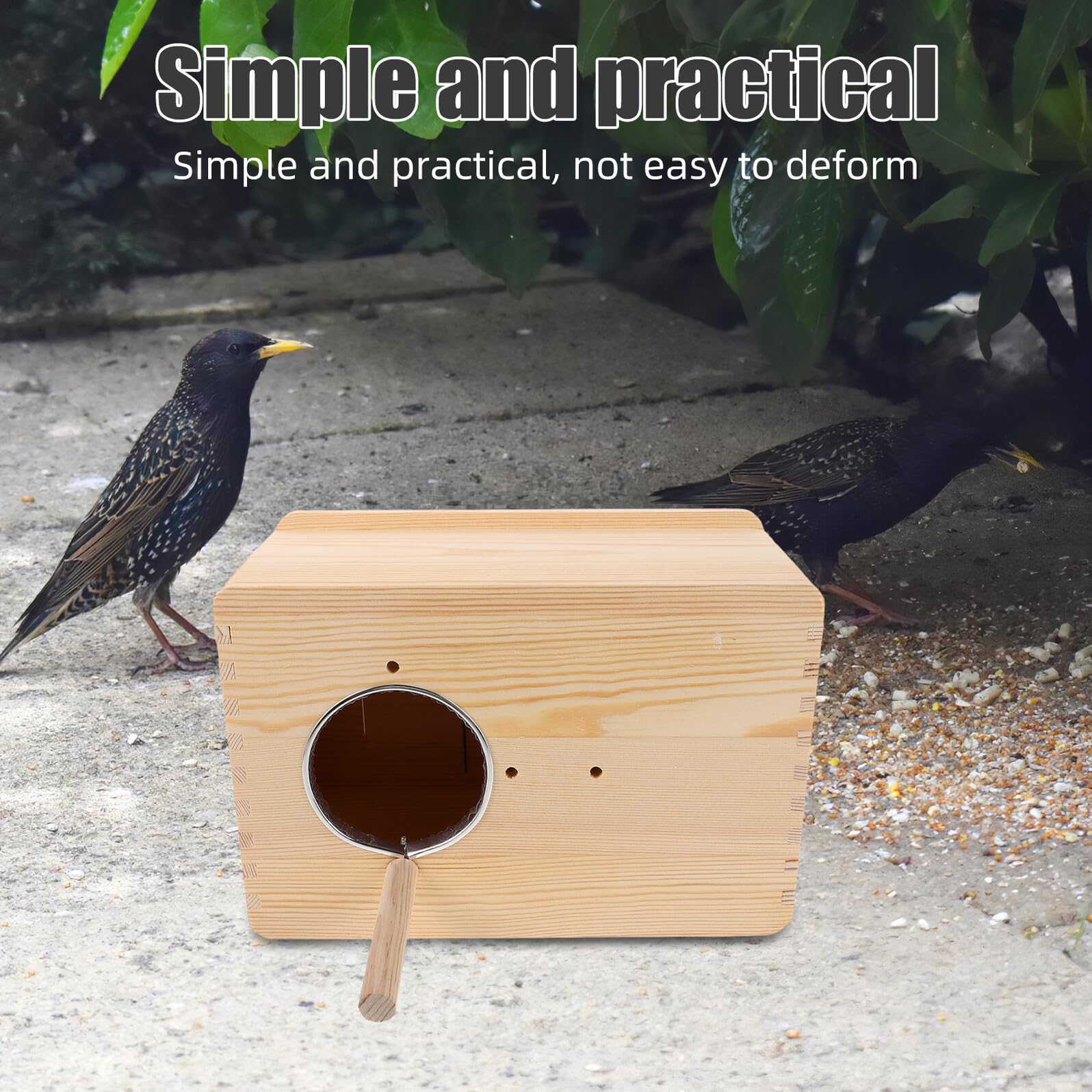 SHOWERORO Caja Nido para Loros de Madera Maciza con Aislamiento Térmico Diseño Colgante Seguro y Espacioso para Periquitos Ninfas y Aves Pequeñas