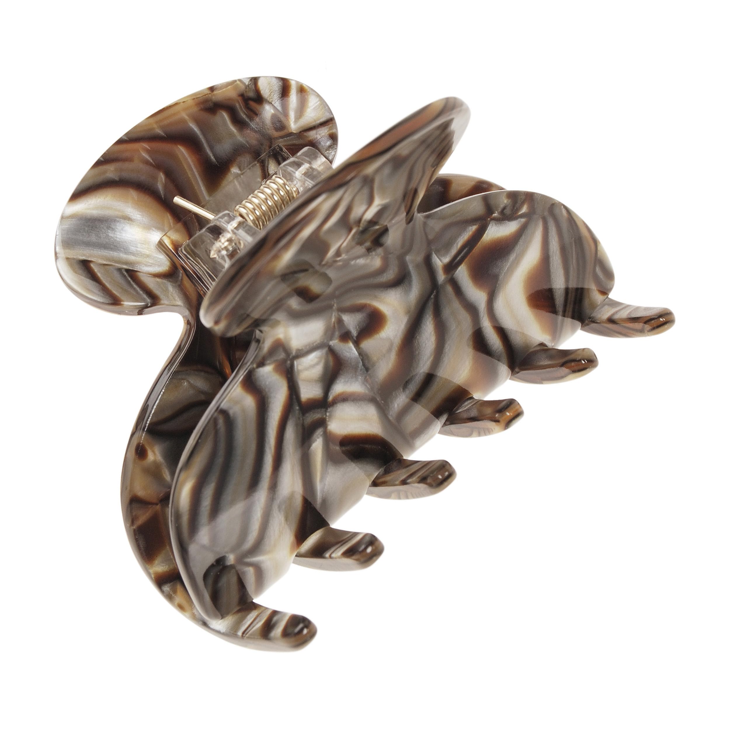 Small Hair Clip for Women, France Luxe Sm Couture Claw Clip, Onyx Grey Faux Shell, Strong Grip, Lightweight Comfort, Damage-Free French Design, Ideal