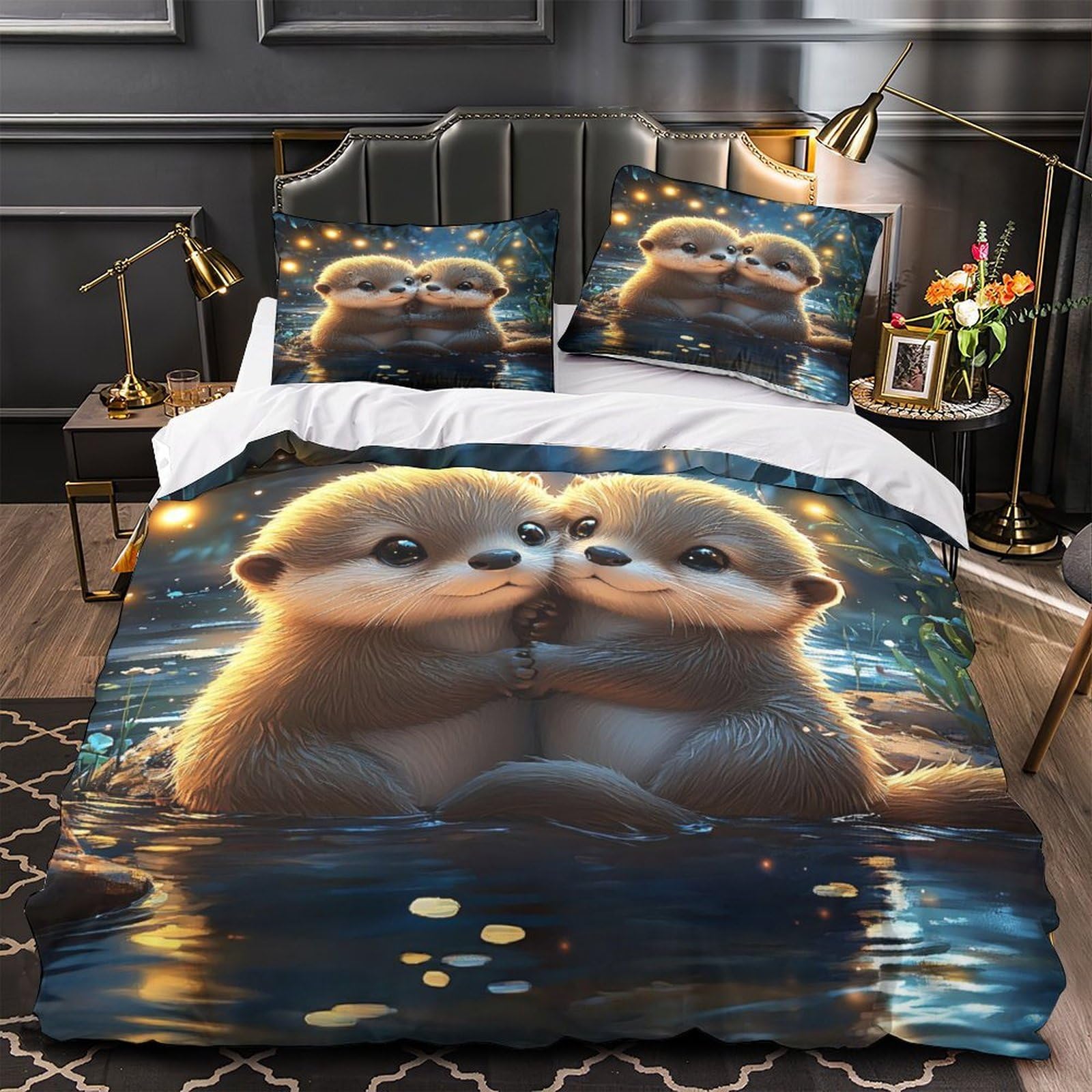 Parure de Lit Chaton Anti-Acarien Microfibre Douce pour Hommes