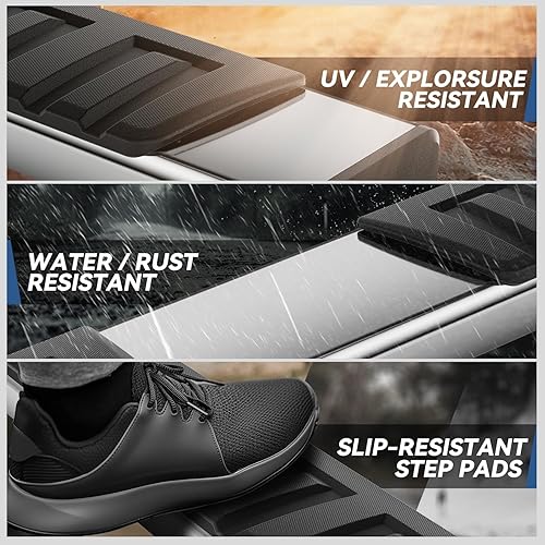 Miniatura 5 de Auto Dynasty Estribos de 6.75 pulgadas compatibles con Silverado Sierra 1500 2500HD 3500HD 2007-2019 cabina regular, acero inoxidable cromado pulido