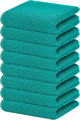Miniatura 119 de Homaxy Paños de cocina de 100% algodón con tejido gofre, toallas de cocina ultra suaves, absorbentes, de secado rápido, 12 x 12 pulgadas, paquete