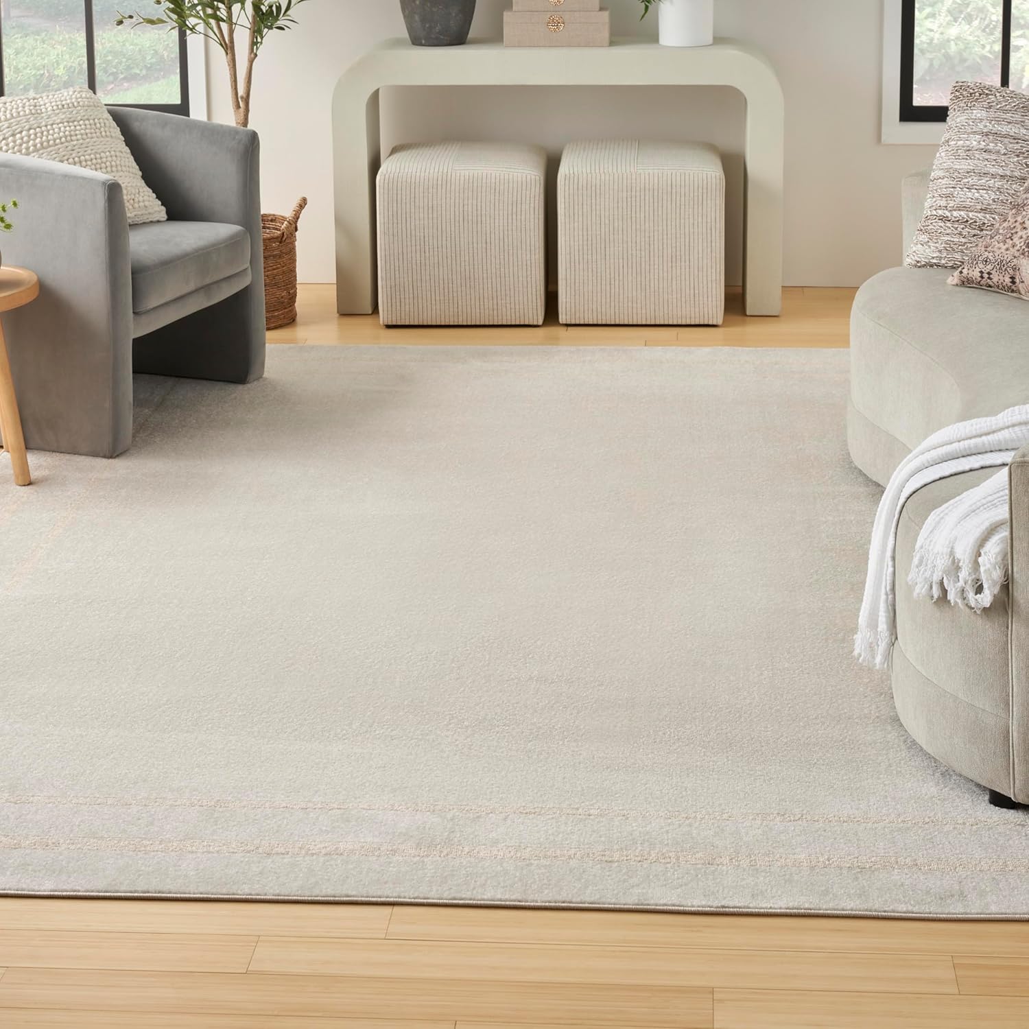 Ivory Gold 9' x 12' Rectangular Washable Outdoor Rug