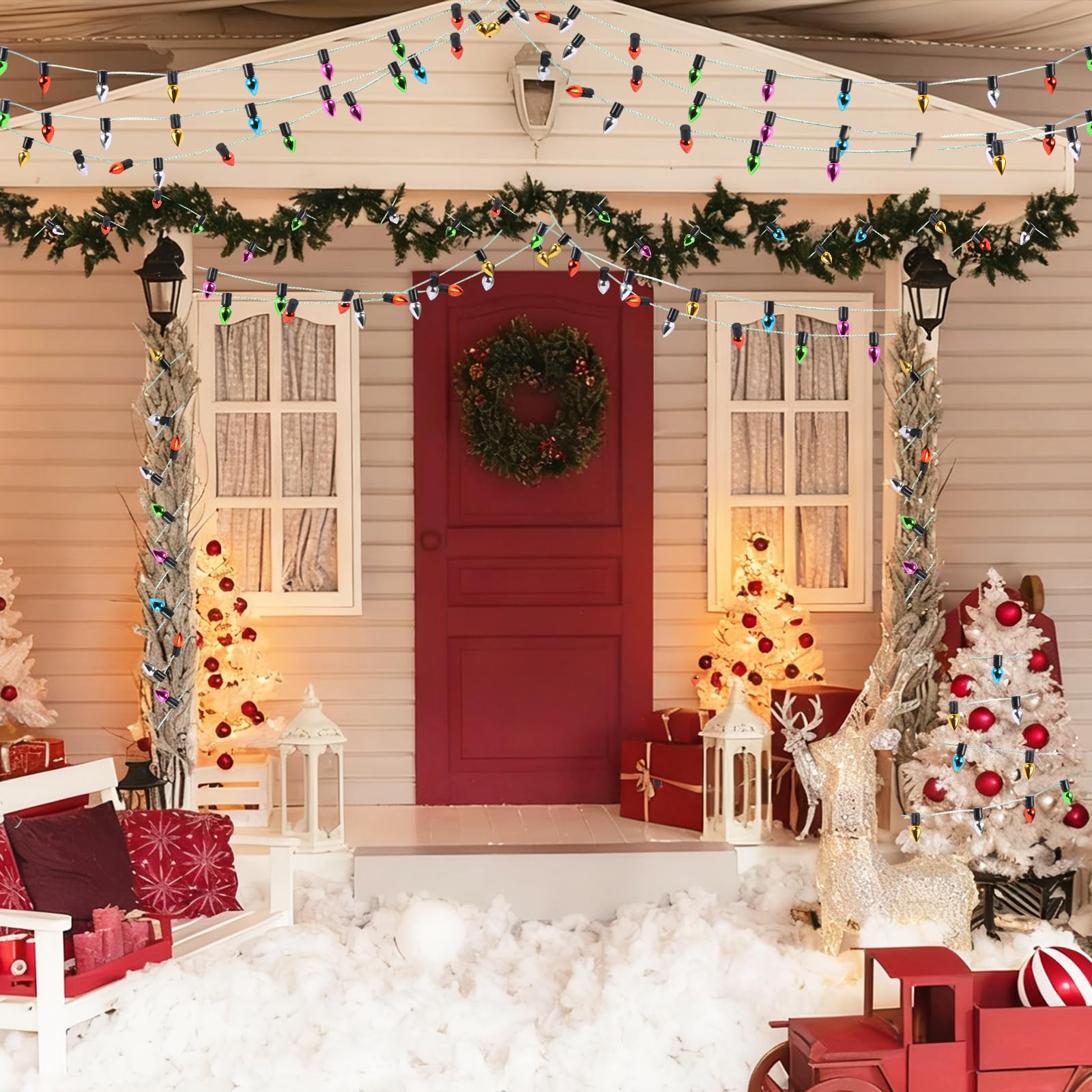 Mini Guirnalda De Luces De 1m Para Casa De Muñecas | Decoración Estática De Colores Para Belenes Y Paisajes En Miniatura | Accesorio De Navidad