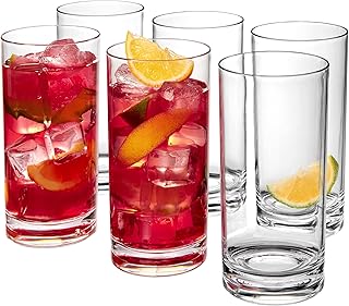 Amazing Abby - Probity - 16-Ounce Plastic Tumblers (Set of 6), Plastic Drinking Glasses, All-Clear Reusable Plastic Cups, BPA-Free, Shatter-Proof, Dishwasher-Safe