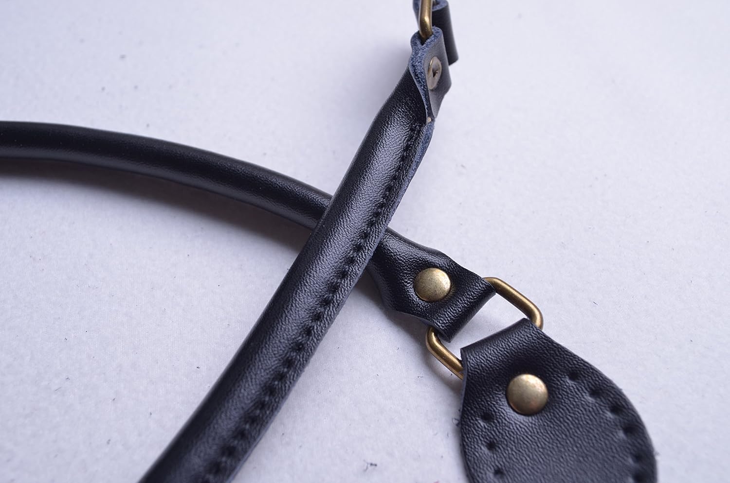 WENTO Pair 23.6 Inches Purses Straps,cowhide Leather Purse Handles,genuine Leather Handles,cowhide Leather Purses Straps,soft Cow Leather Straps,purse Making Supplies (Black (bronze hardware)) …