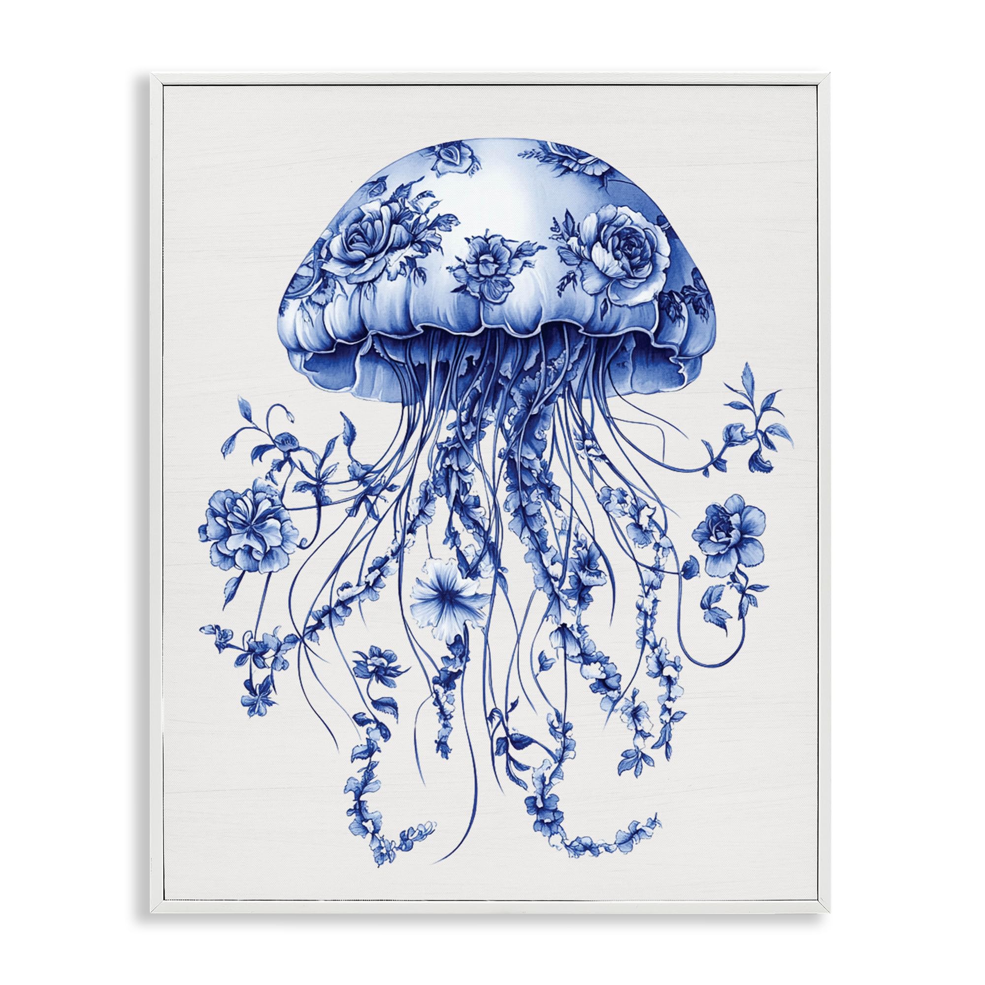 'Funky Vintage Toile Jellyfish'| Framed Giclee Art