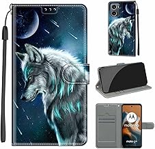Cover for Motorola Moto G05 / E15 Premium PU Leather Book Wallet Case with Magnetic Flip Case Stand Function for Moto G05 / E15 Cover -Wolf
