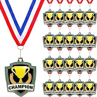 10/20 /30/40 Pcs Award Medals Bulk Sports Medals with Neck Ribbons 2.4 Inch Winner Award Trophy Prize Gift for Sports Themed Party Favors Tournaments School Match