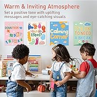 Vista 6 de S&O - Juego de 10 pósteres de sentimientos para rincón de calma del aula - Póster de sección pacífica - Artículos de espacio relajante para niños