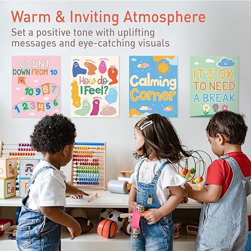 Miniatura 6 de S&O - Juego de 10 pósteres relajantes de esquina para el aula, póster de sección pacífica, artículos relajantes para niños, suministros de