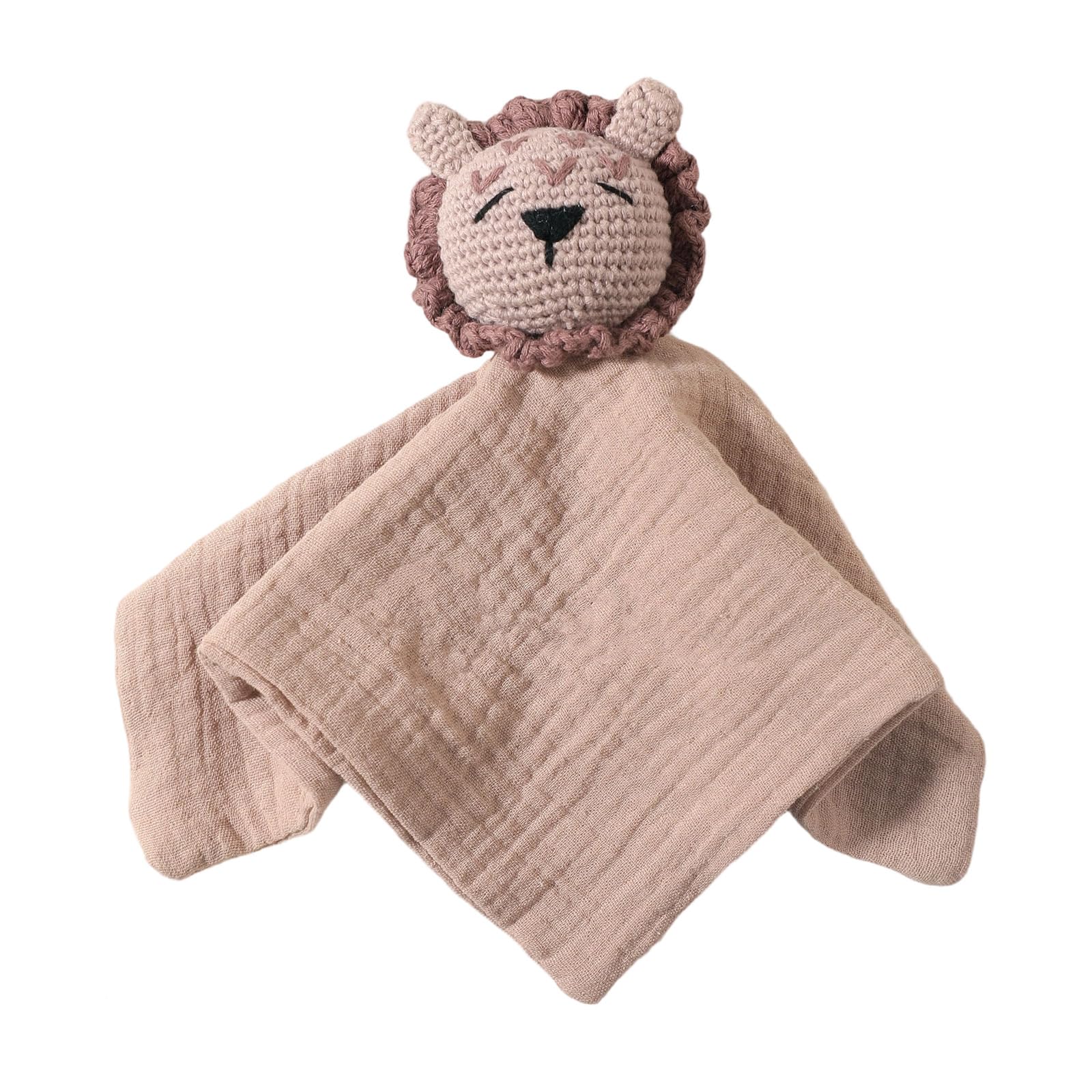 kokdid Cartoon Infant Security Blanket Cuddly Teething Toy Crochet Design Mood Appease Handkerchief for Newborns Care Drooling Soother