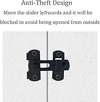 Vista 5 de 4 pestillos de puerta de granero de 2.75 pulgadas, cerradura abatible de 180° para puertas correderas, pestillos de puerta de seguridad