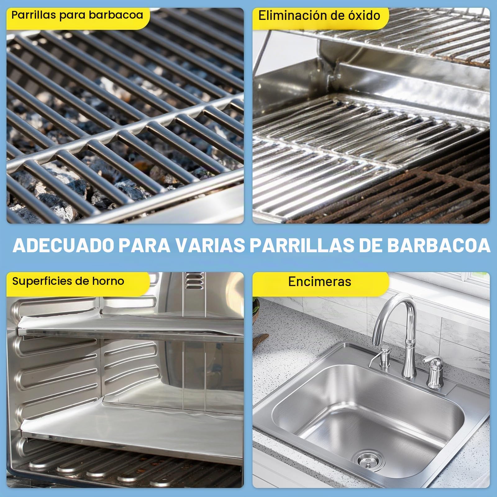 Cepillo Eléctrico para Barbacoa – Inalámbrico y Recargable con Cabezal de Acero Inoxidable Desmontable (Incluye 1 Repuesto) | Limpieza Eficaz para Parrillas de Gas, Carbón, Eléctricas y Rejillas