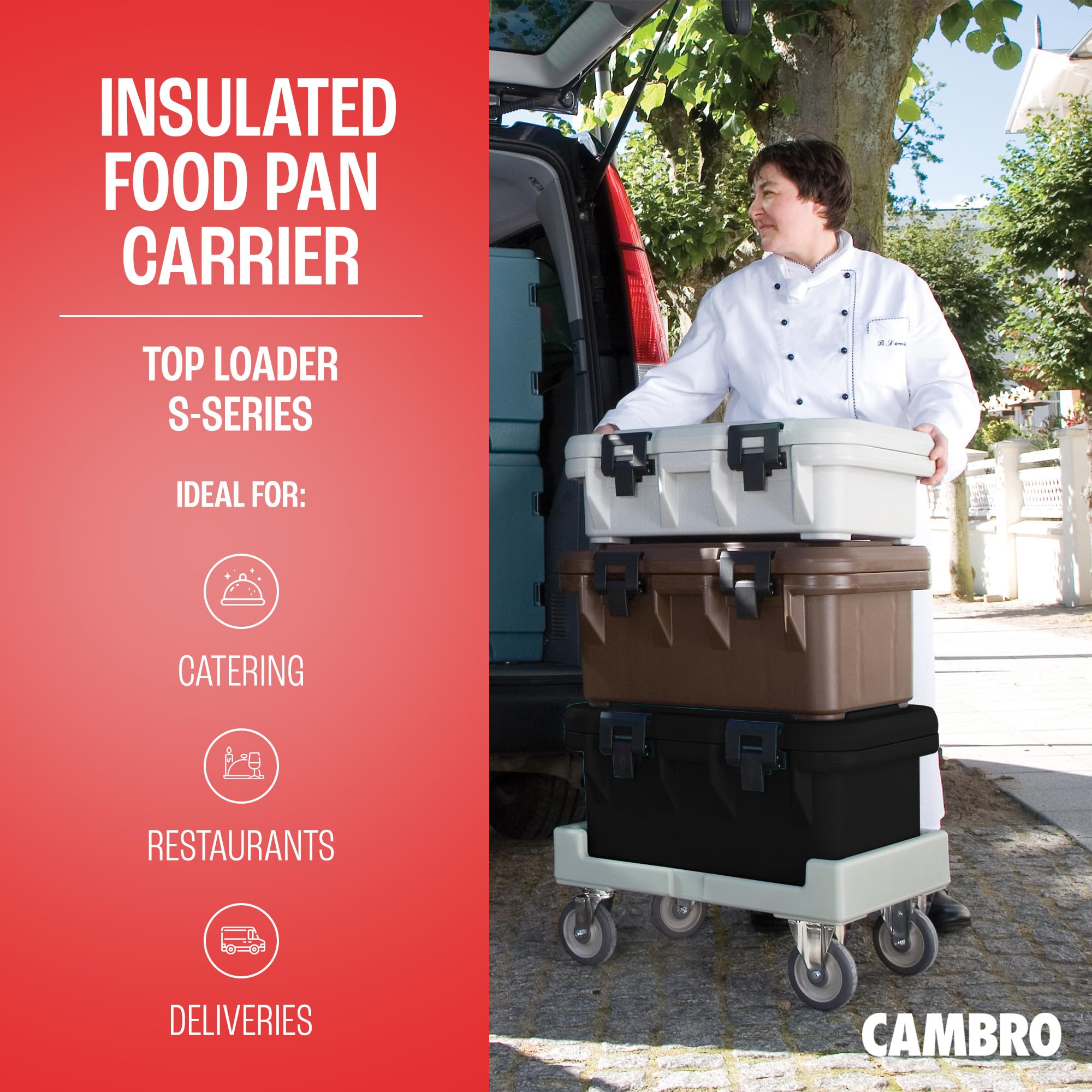 Cambro UPCS180110 Camcarrier UPCS Capacidad 1 Tamaño Completo 8" Deep Pan Negro Caja de 1