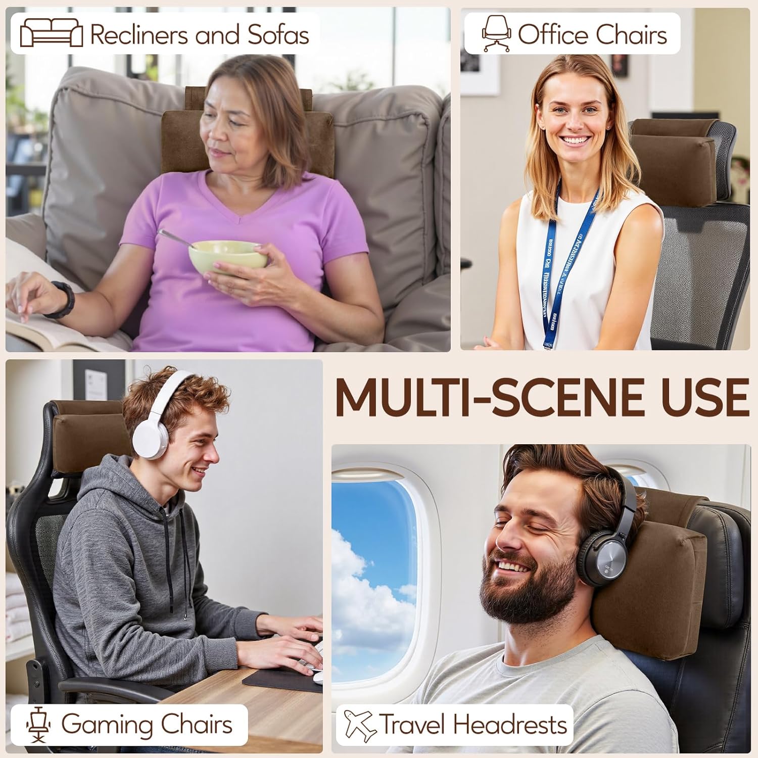 Neck Pillow for Recliner Chair, 14" Adjustable Recliner Pillow for Headrest, Soft Velvet Non-Slip Head Pillow for Recliner, Couch, Chair, Sofa - Image 7