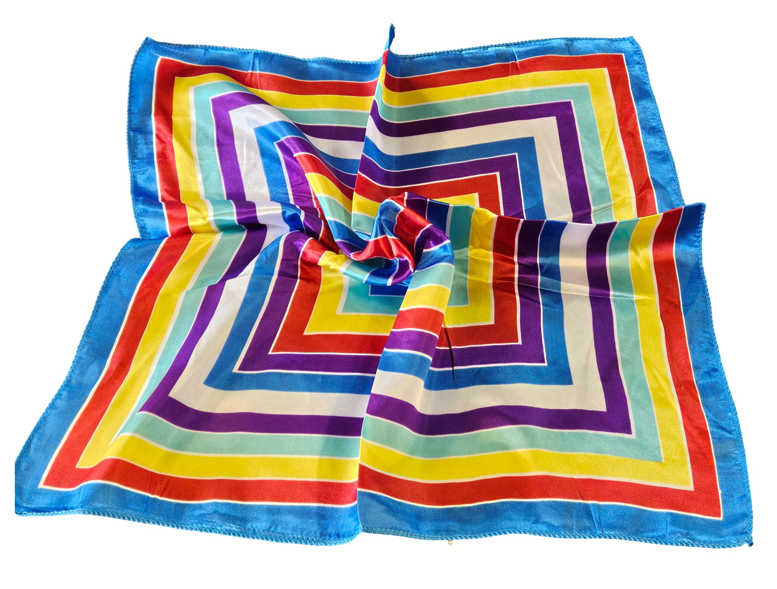Fat-Catz-Copy-Catz Unisex Multi Small Squares Colourful Rainbow Print Satin Feel Ladies Fashion Square Scarf 50Cmx50cm