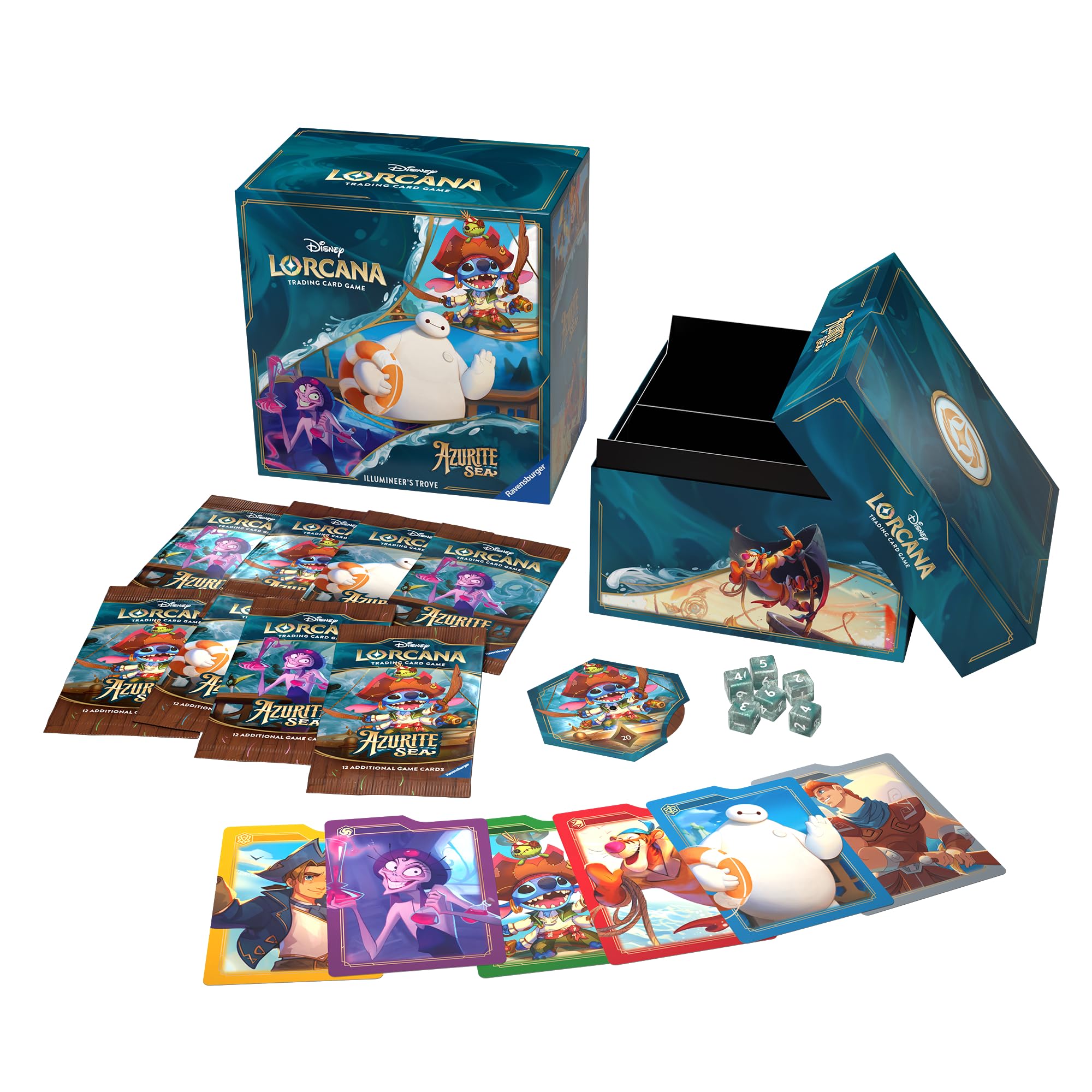 Ravensburger - Disney Lorcana Azurite Sea Illumineer’s Trove, Juego de Mesa, Juego de Cartas, Juego de Estrategia, Juego Niños 8 Años o Más, Regalos Niños 8 Años, Accesorios