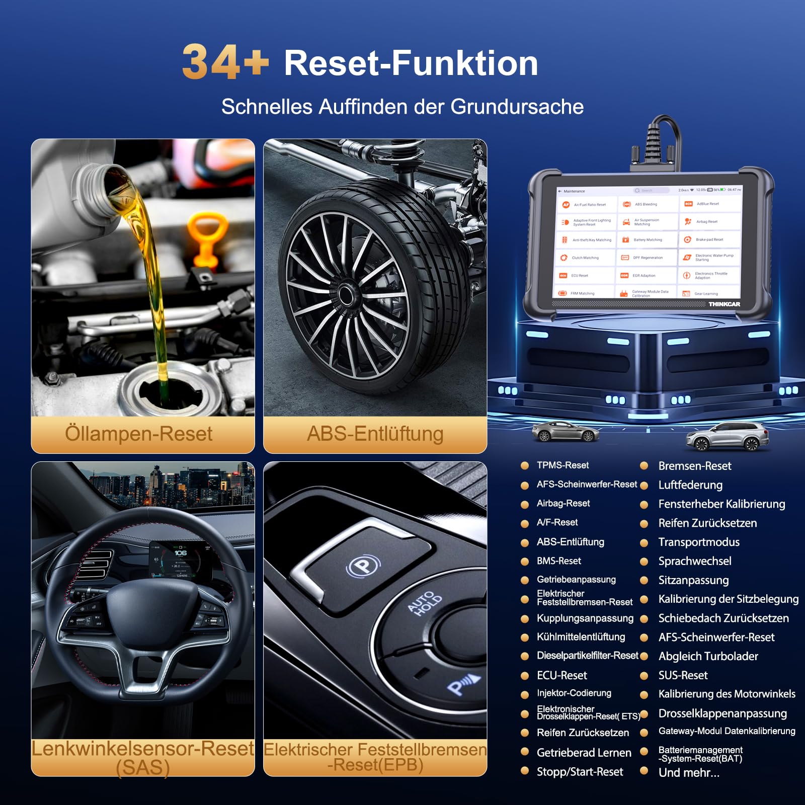 ThinkScan 689 Urządzenie diagnostyczne OBD2, samochód z funkcją resetowania 34 + pełna diagnostyka systemu, czytnik samochodowy do aktywnego testowania, zaawansowane kodowanie ECU