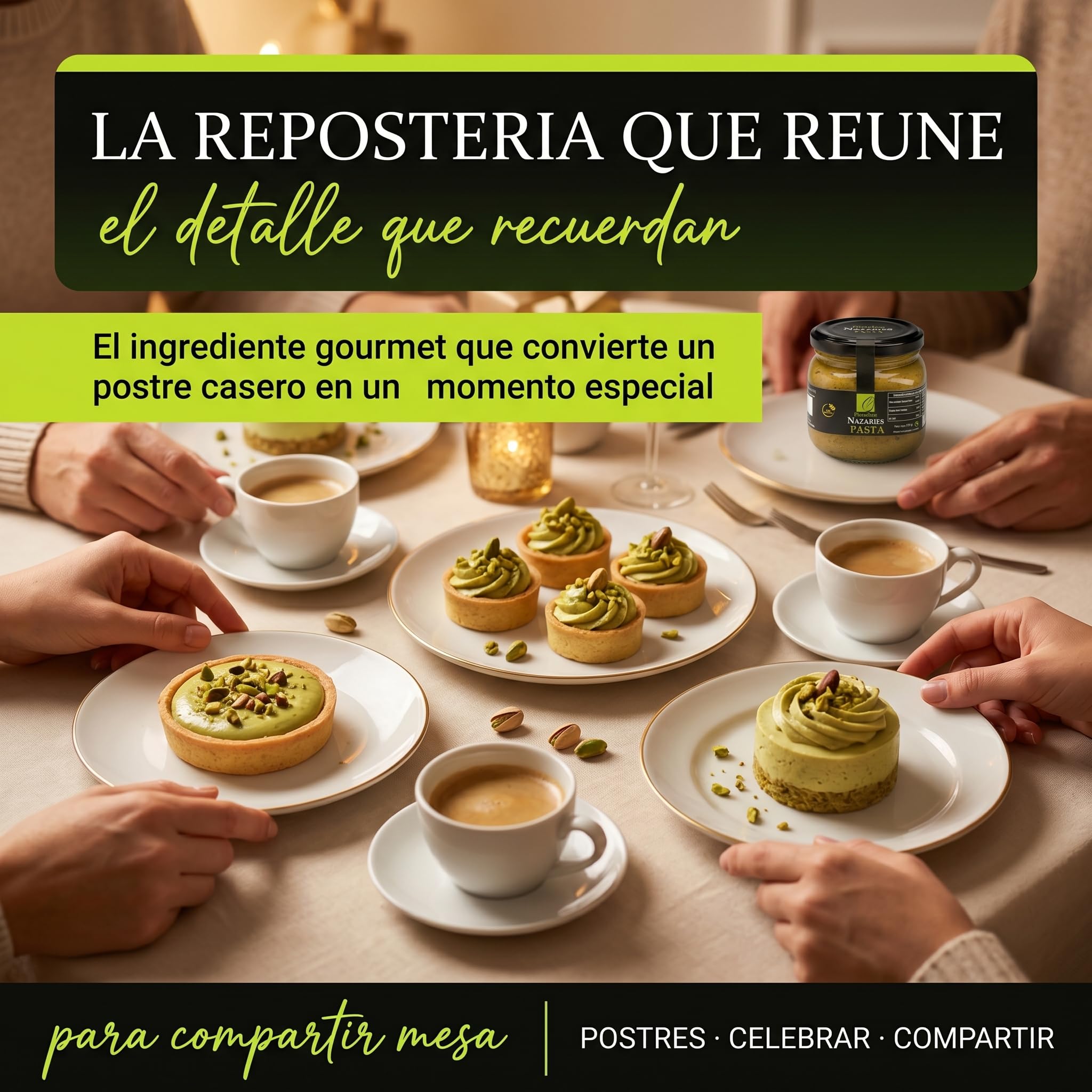 PISTACHOS NAZARIES Pasta de Pistacho 100% Puro Natural 2x180 g Mantequilla Pistacho Para Reposteria Helados Postres y Salsas Sin Azucares ni Aditivos Cultivo Propio Andalucia Español Sin Gluten Vegano