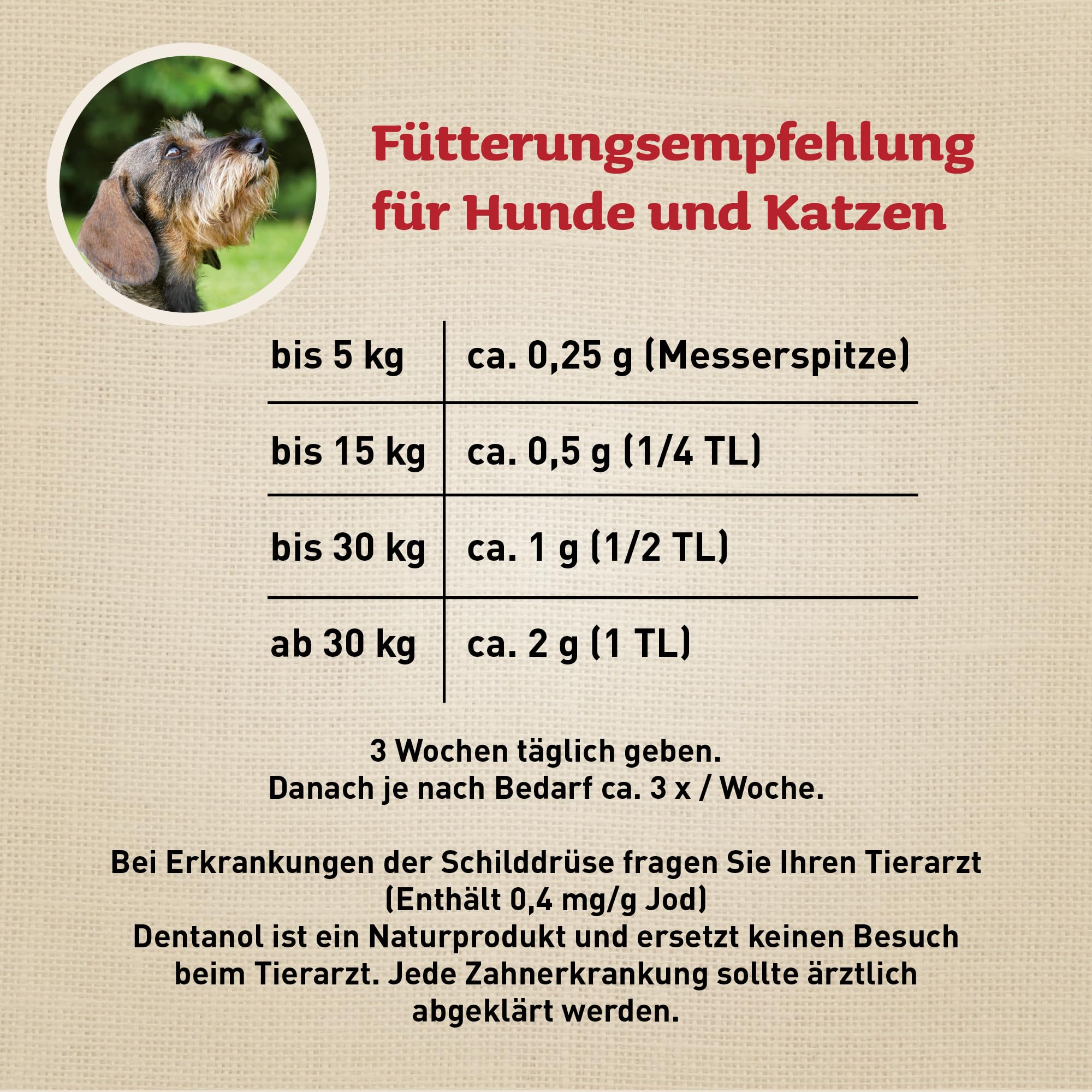 Dentanol Zahnpflegepulver für Hunde und Katzen, 100 g – mit Seealgenmehl