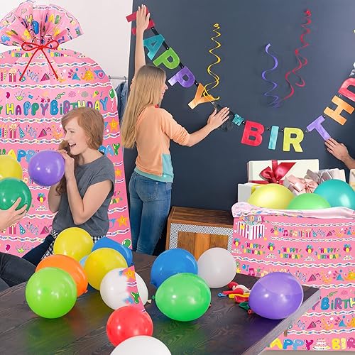 Miniatura 10 de Zonon 3 unidades de 56 pulgadas extra grande de regalo de cumpleaños de San Valentín, bolsas de regalo de plástico de gran tamaño, bolsas de regalo