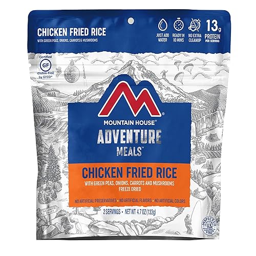 Miniatura 5 de Mountain House Arroz y pollo + arroz frito con pollo  Paquetes de alimentos liofilizados para mochileros y campamentos  2 porciones cada uno