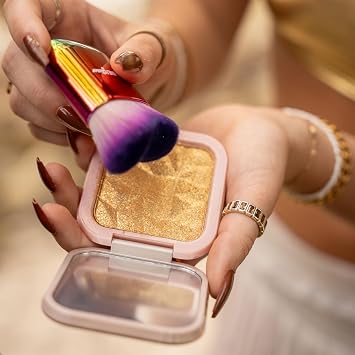 Sunshine & Glitter Sunkissed Highlighter Shimmer Compact - Face Highlighter Makeup for Natural Glow & Contour, Luminizer Powder for Everyday Wear, Beach Days & Night Out Radiance