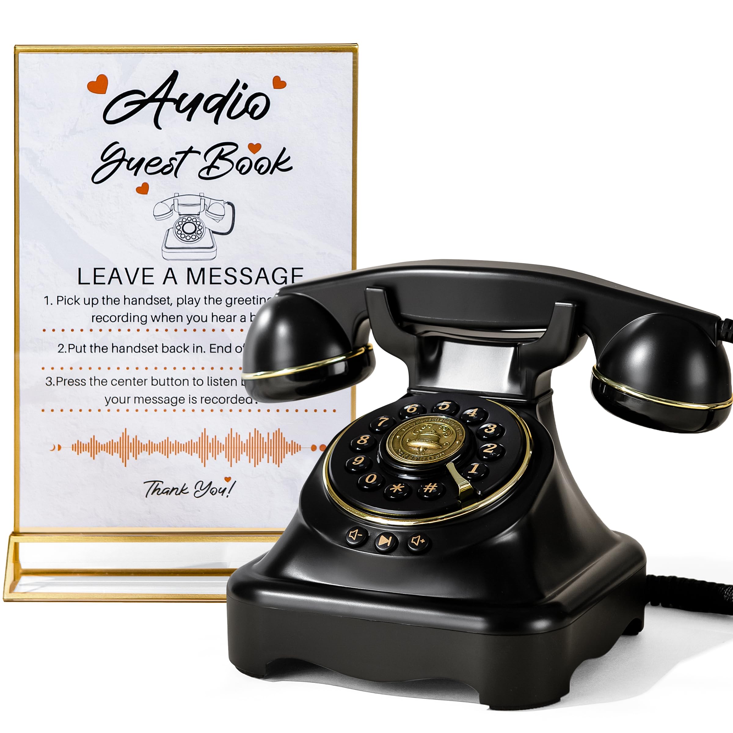 Libro degli ospiti audio per matrimonio con riproduzione one-touch e volume regolabile per matrimoni, anniversari, feste di compleanno, baby shower (nero B)
