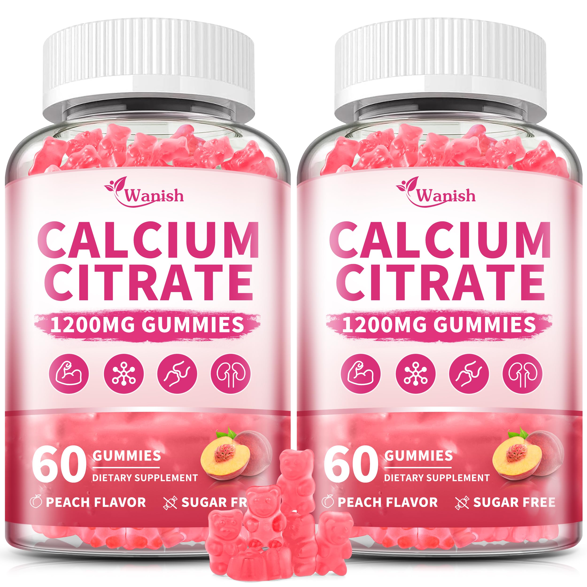 (2 Pack) Calcium Citrate 1200 mg Gummies