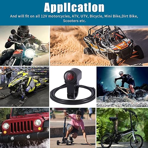 Miniatura 7 de Interruptor de barra de luz LED impermeable para motocicleta, ATV LED, focos de luz antiniebla, interruptor de luz auxiliar para 12 V ATV Mini Bike