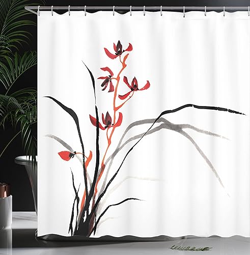 Miniatura 7 de Ambesonne - Colección decorativa selva, impresiones artísticas vibrantes, gran cascada en bosque de ramas verdes, tela de poliéster, cortina de