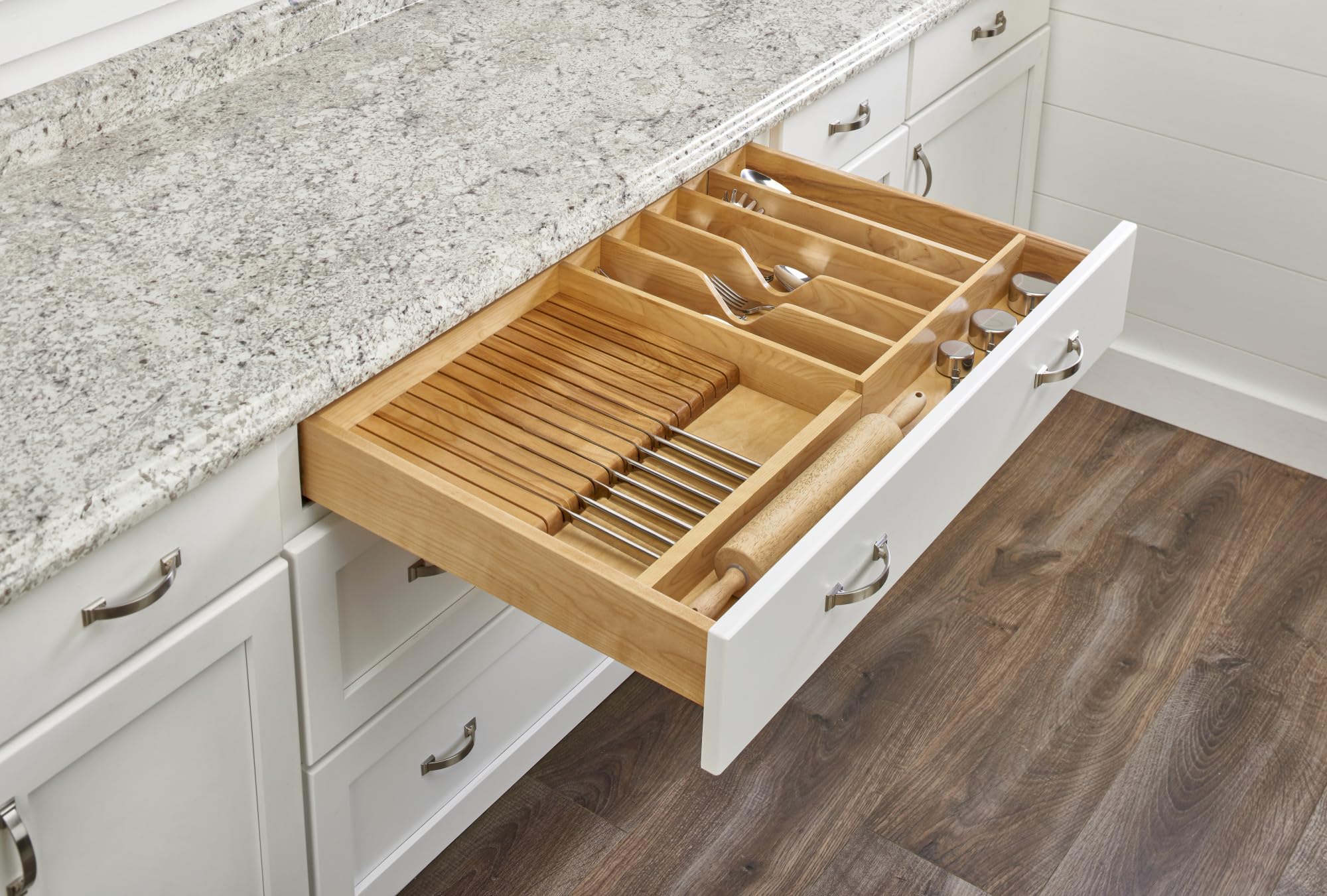 REV-A-SHELF Wood Trim-to-Fit Utensil/Knife Block Drawer Insert Organizer