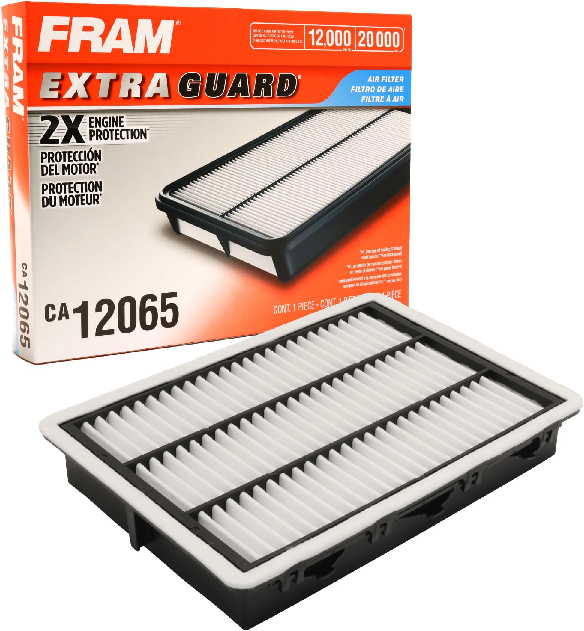 Extra Guard Engine Air Filter Replacement, Easy Install w/Advanced Engine Protection and Optimal Performance, CA12065 for Select Hyundai and Kia Vehicles