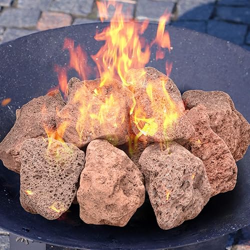 Miniatura 43 de Skyflame 3/8" - 3/4" Red Natural Stones Lava Rock Granules for Gas Fire Pits, Fireplaces, Gas Log Sets, BBQ Grills, Garden Landscaping