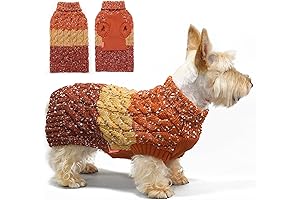 KYEESE Dog Sweater Color Block with Fuzzy Thread: Perfect Fall Fashion for Medium Dogs